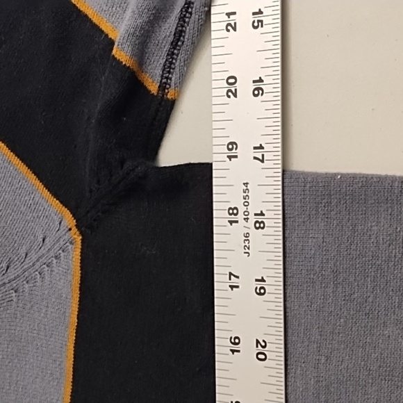 ELEMENT SKATE STRIPE FINE GAUGE COTTON KNIT V-NECK SWEATER - Picture 4 of 8